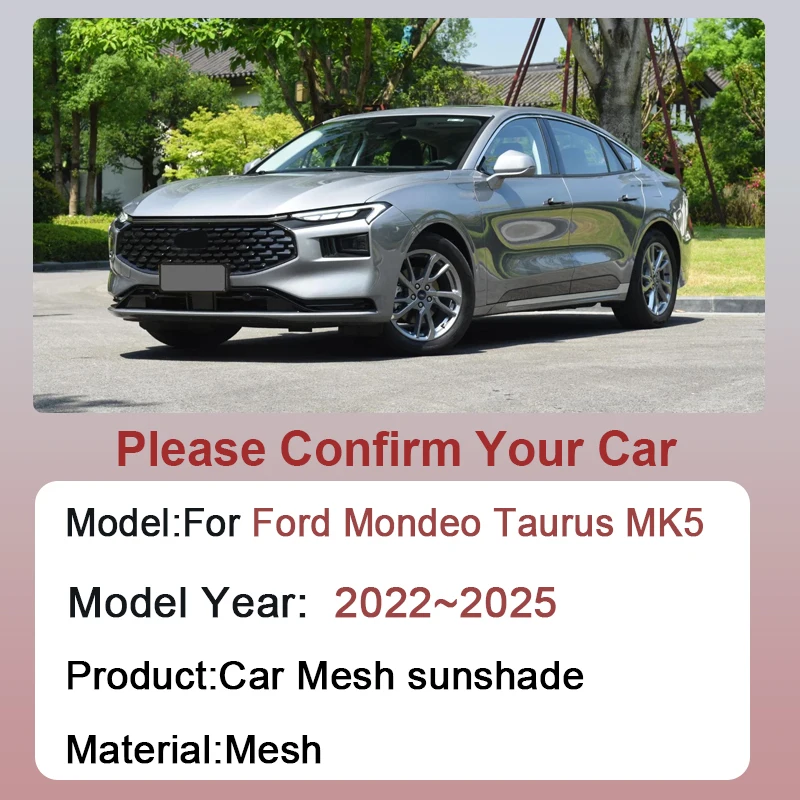 For Ford Mondeo Taurus MK5 2022~2025 2023 2024 Custom Car Mesh Sunshades Window Magnetic Visor Sun Shade Curtain Car Accessories