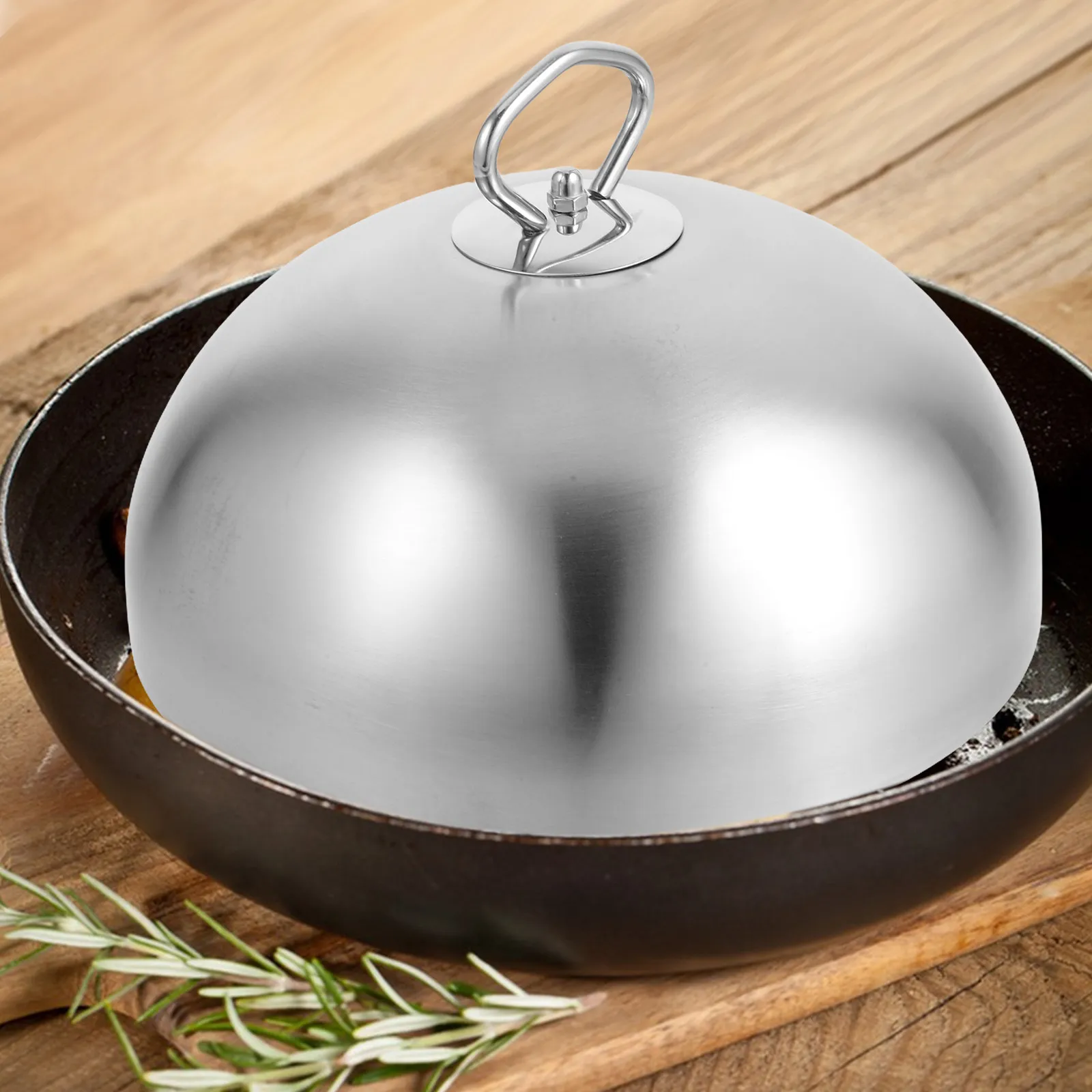 

Stainless Steel Basting Cover 20Cm Anti Oil Splashing Lid For Bbq Grill Steak Cheese Melting Cooking Kitchen Tool Restaurant