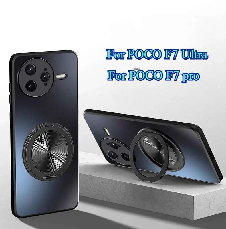 

For MI POCO F7 Ultra F7 Pro Case Simple Frosted Magnetic Ring Bracket Acrylic Anti-fall Cover For POCO F7 Pro Ultra Funda