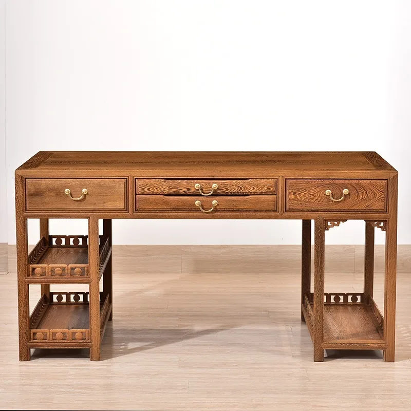 

Мебель из красного дерева, куриное крыло, деревянный компьютерный стол, столешница из массива дерева, письменный стол, старинный китайский стол, бытовой