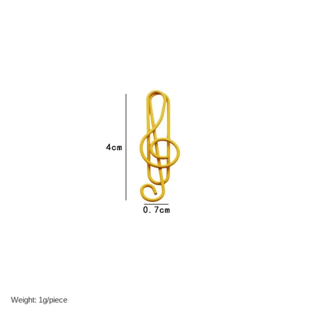 20PCS/Set Metal Music Shape Paper Clips Durable Music Note Music Note Shaped Paper Clip Stationery Cute