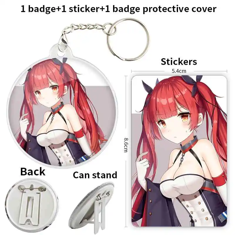 Hooll AzurLane Game Anime Character Badge Brooch anchor Peripherals Pin Trinket Clothes Pendant Fandom Customize Peripheral