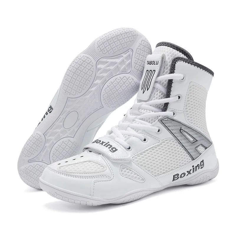 

New Men's Large Wrestling Shoes Mesh Breathable Boxing Shoes Anti slip Wear Resistant Sneaker Fashionable Casual High Top Shoes