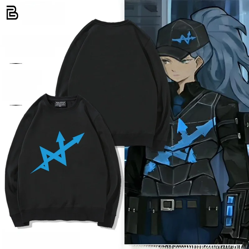 

Хлопковый свитшот с круглым вырезом и длинными рукавами с принтом Ruin Library WARP Train Cleaning Stf, удобный, свободного кроя