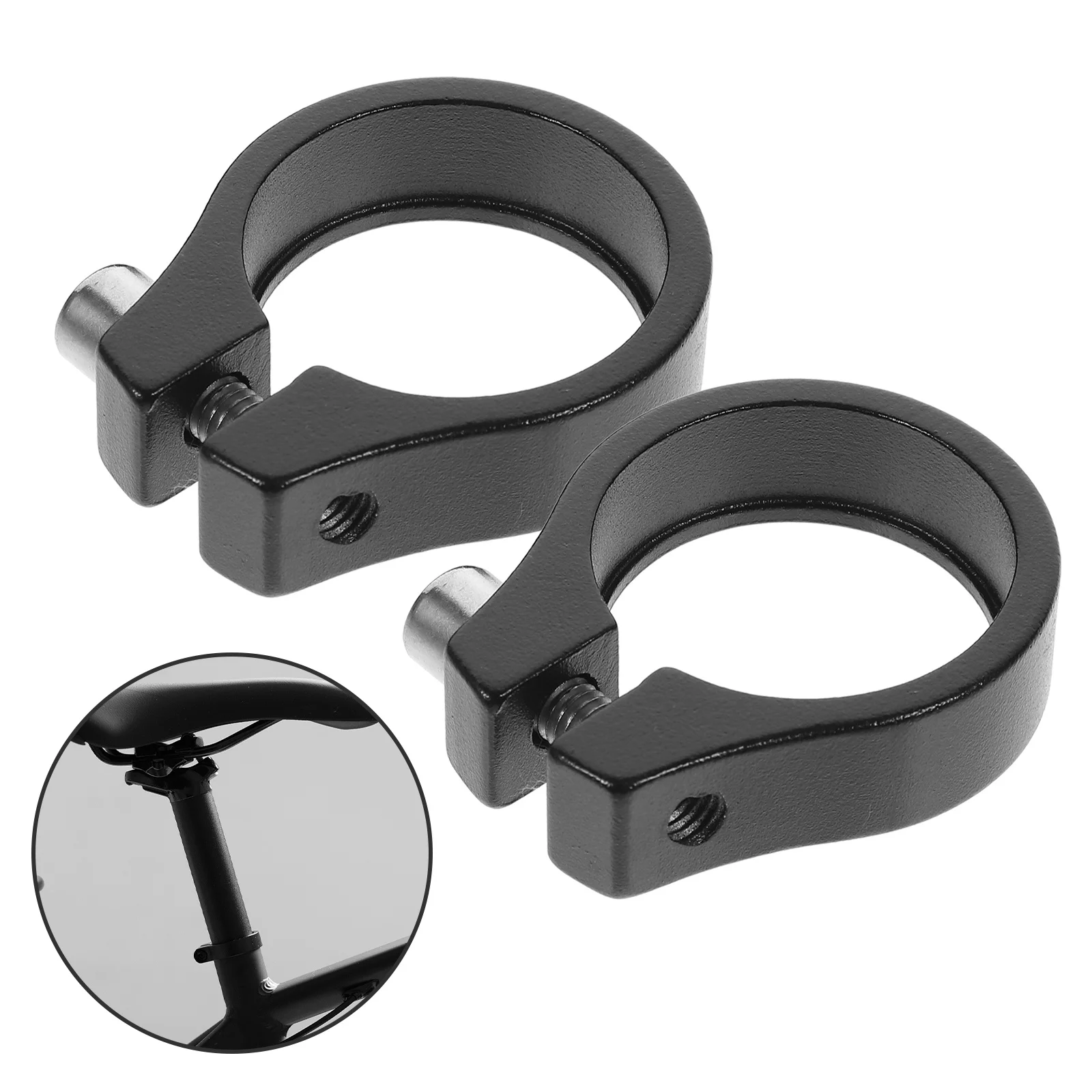 

2Pcs Aluminium Alloy Seatpost Clamp for Bike Seat Post Tube Clip Mountain Bicycle Part Reliable Tightening Performance