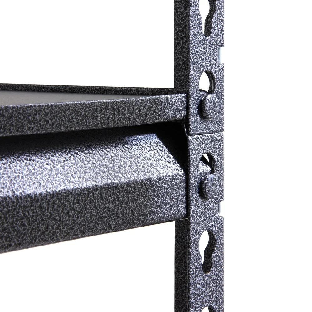 6-Shelf Boltless Storage Rack Adjustable Wood Deck Heavy Duty Steel Frame 600lbs Per Shelf Freestanding Garage Workbench