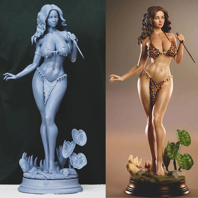 3 Styles Origi Character  6083 Cavewoman 3D Print Model Unassembled Unpainted Custom Jigsaw Puzzle NSFW Figure Kit T_0152