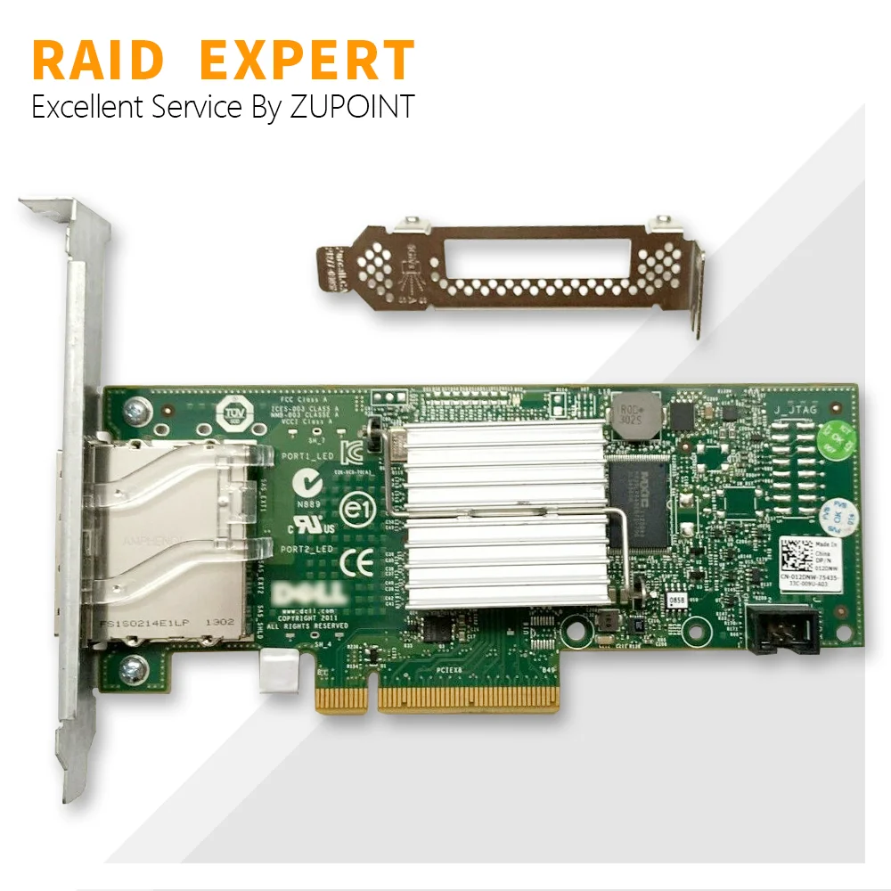 

ZUPOINT H200E RAID Controller Card 6Gb/s SAS SATA PCI E HBA 2 Port Ext SFF-8088 12DNW LSI 2008 LSI SAS 9200-8E Expander Card