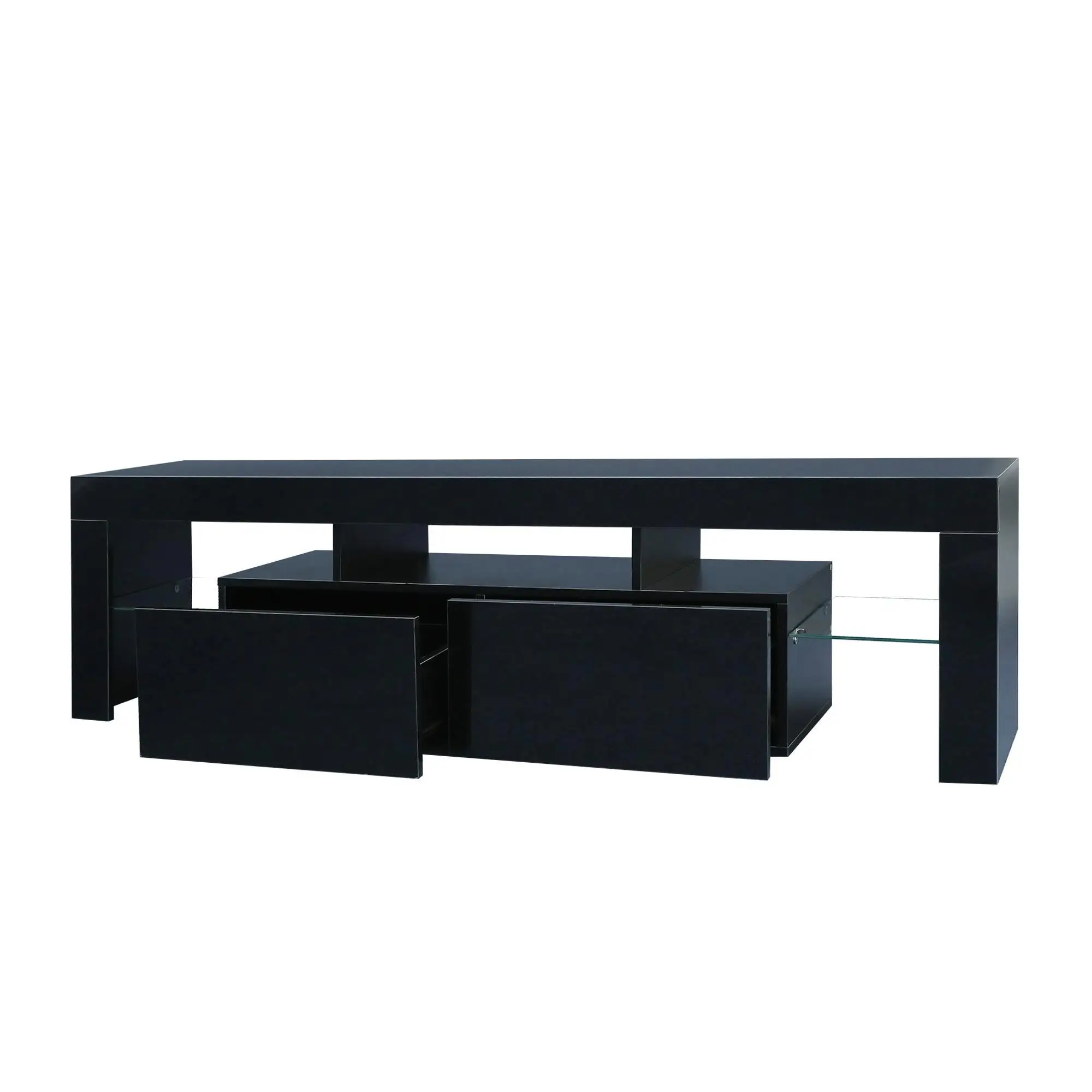 Modern Black TV Stand with 20 Color Lights & Remote Control - Stylish Furniture for Your Living Room