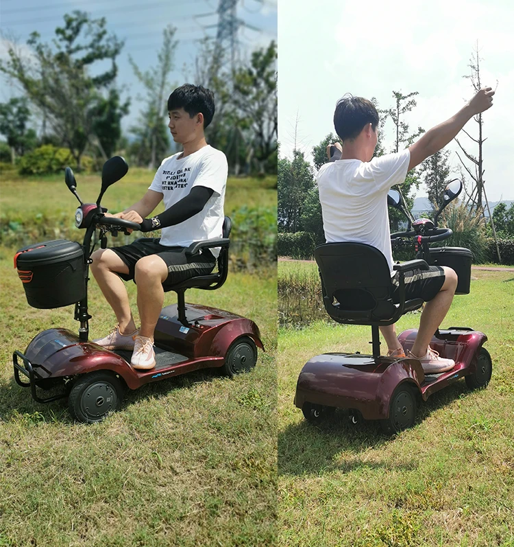 Luxury elderly mobility vehicle, four-wheel electric elderly disabled assistance vehicle, folding small electric scooter