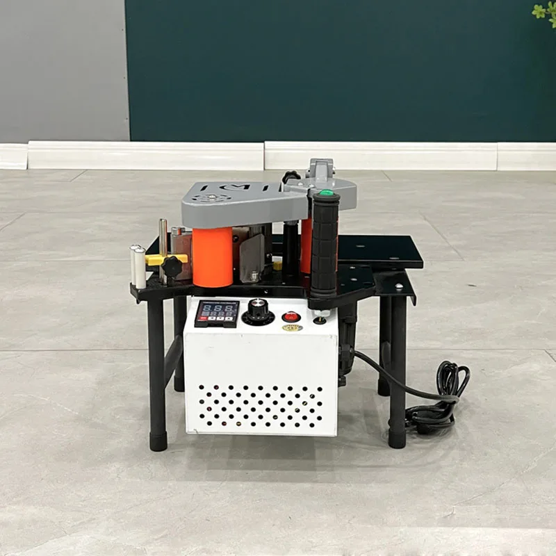 Edge Banding Machine Portable Woodworking PVC Double Sides Gluing Edge Bander 220V 1200W Intelligent Temperature Control
