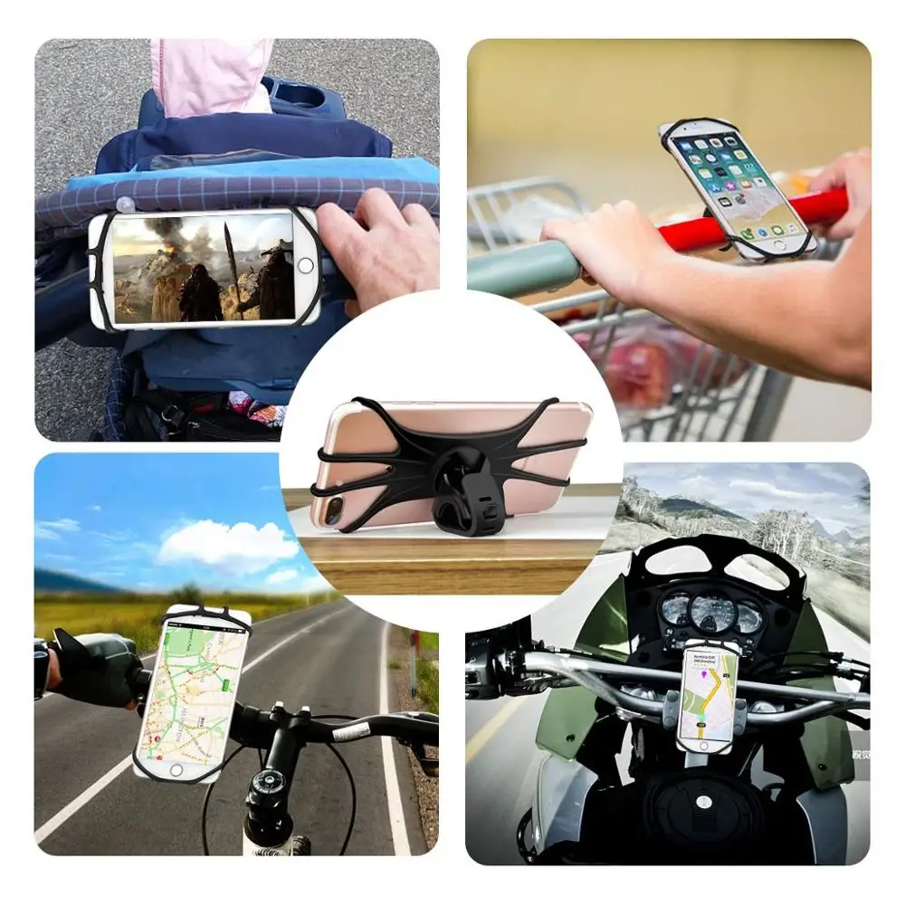 Handlebar Phone Holder Anti-Shock Soft Silicone for Xiaomi M365 pro 1S Electric Scooter Accessories 360 Rotation Phone Supporter