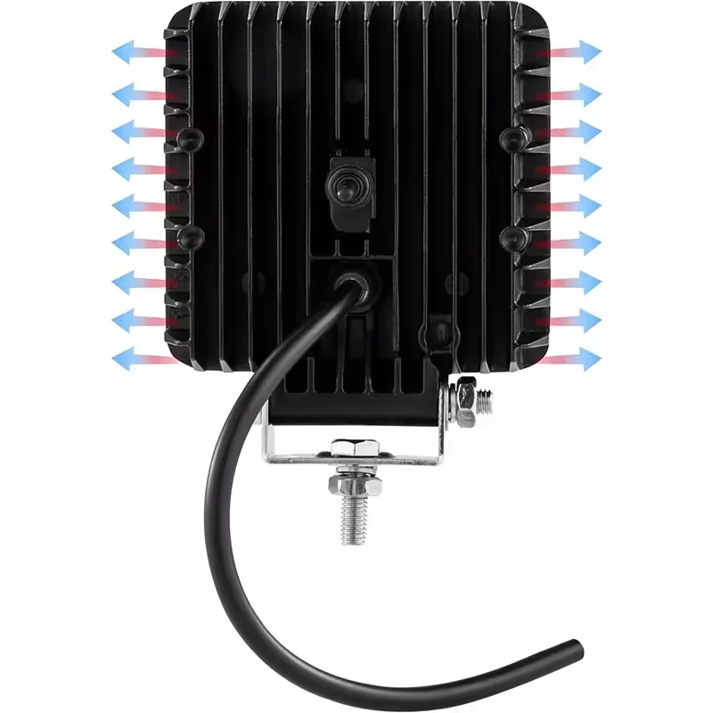 30W High Brightness LED Flood Light 4inch Square Work Light with Waterproof Switch for Excavator Arm Truck Modified Headlight