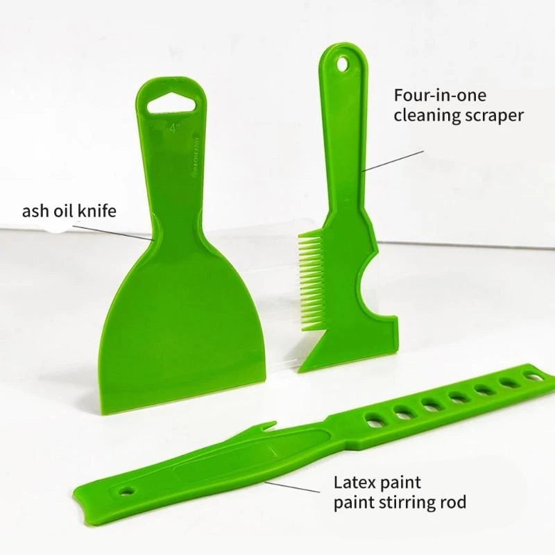 Flexibele plastic schraper Putty Blade Paint Comb Mixing Set voor wandreparatie