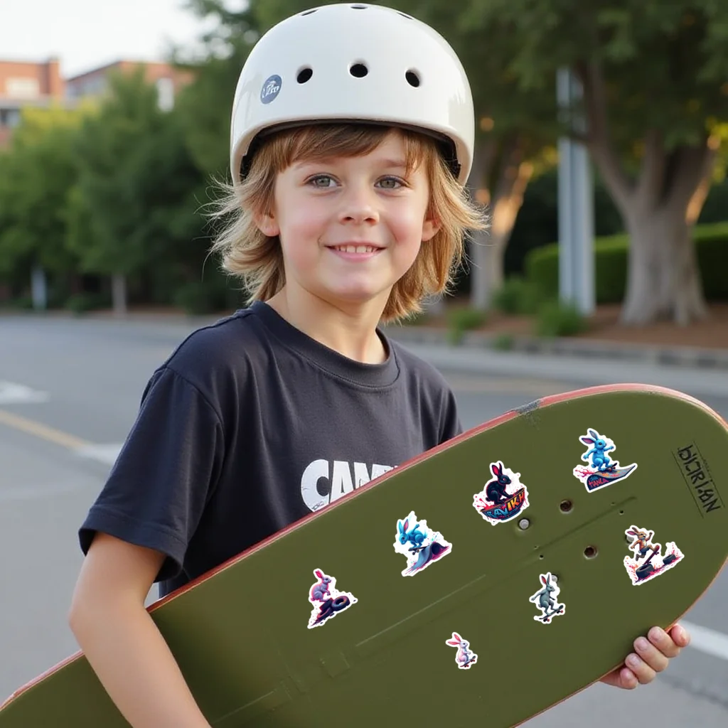 35 قطعة-100 قطعة ملصقات ديناميكية ملونة الكتابة على الجدران الشارات أرنب ملصقات للجيتار Skateboard بها بنفسك لوح التزلج المحمول الأمتعة ديكور