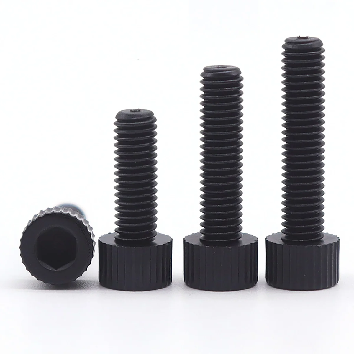 20/50/100pcs M3 M4 M5 M6 Black Nylon Plastic Hexagon Hex Socket Head Cap Screws Allen Key Bolts DIN912 Length 4-50mm