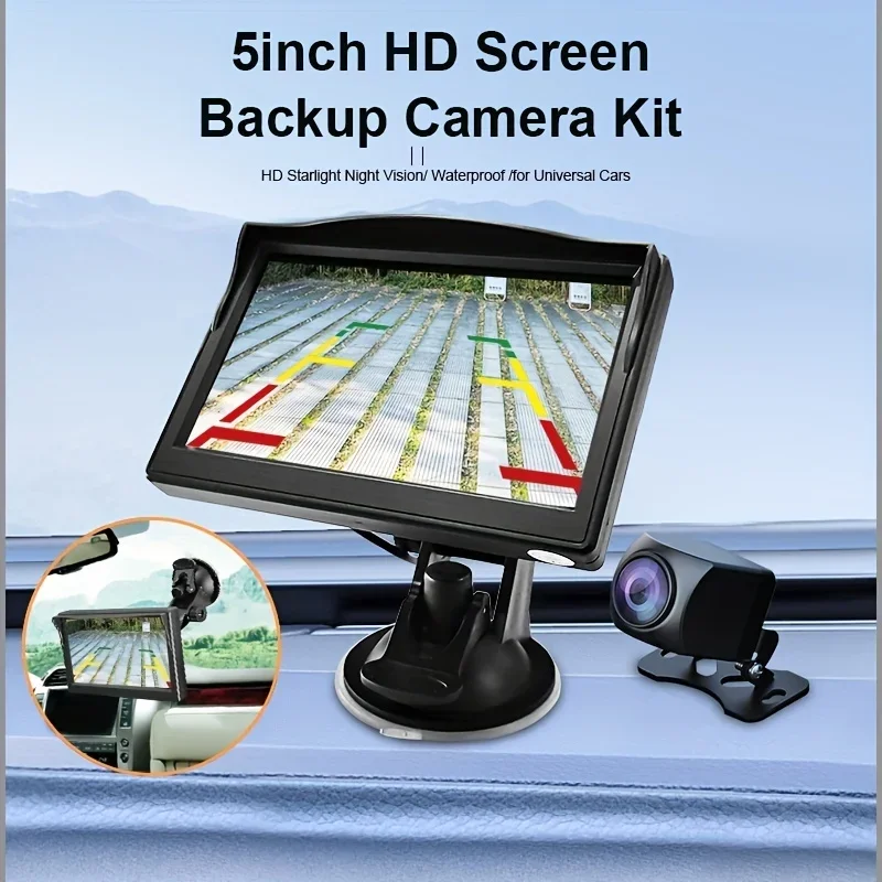 Stay Safe & Secure While Reversing with Our Car Backup 5inch Monitor System!  rear view camera backup camera