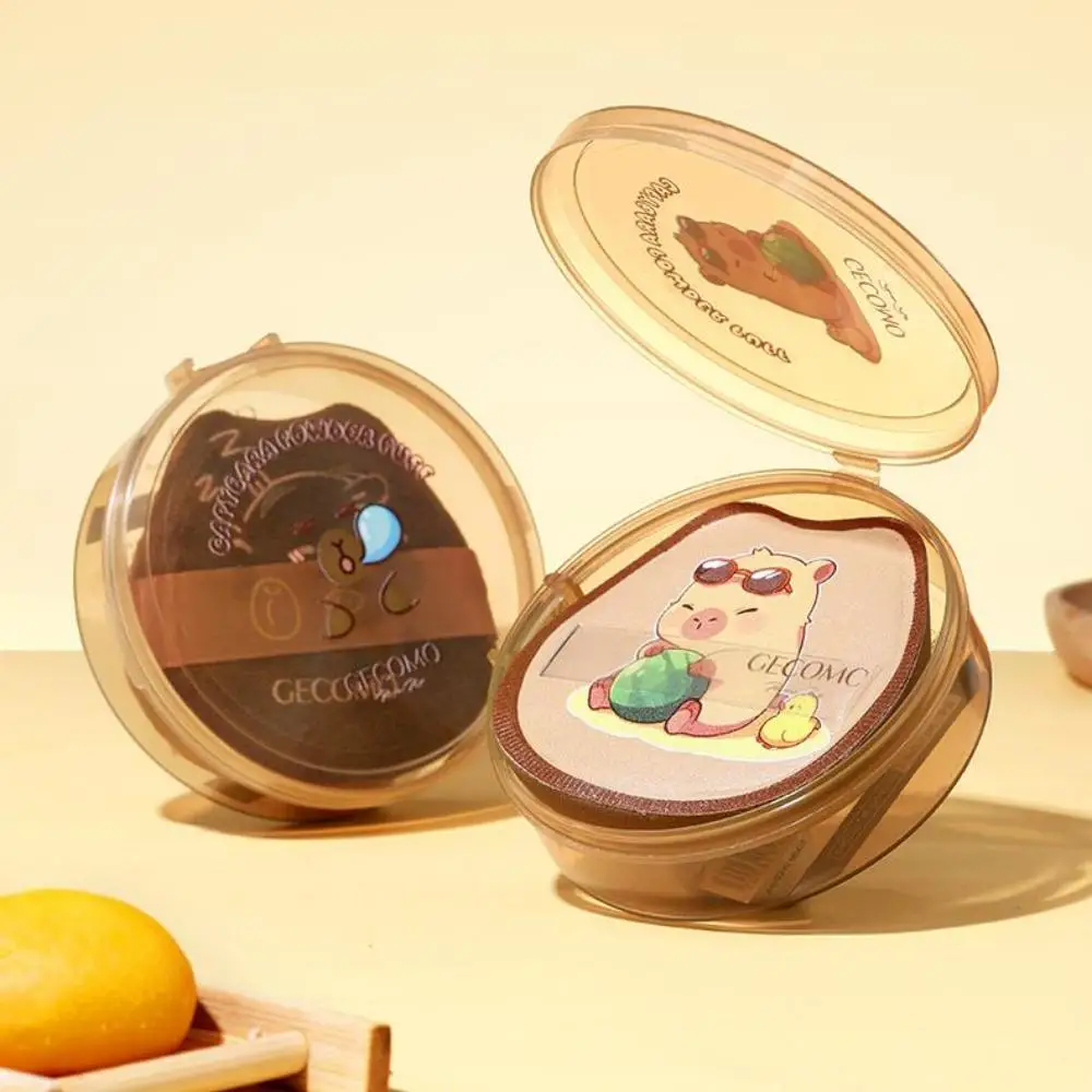 Esponja de maquillaje para polvo suave Capybara, húmeda y seca, sin absorción de polvo, con caja para un fácil almacenamiento