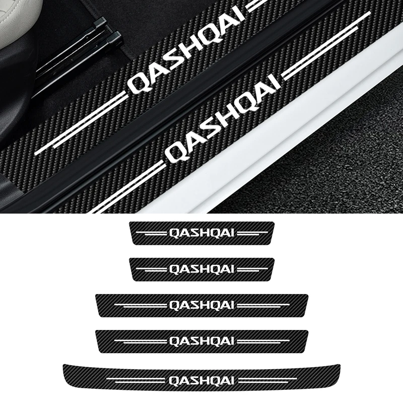 5Pcs/set Car Door Threshold Sill Sticker For Nissan Qashqai J10 J11 J12 2013 2015 2016 2017 2018 2019 2020 2021 Qashqai Emblem