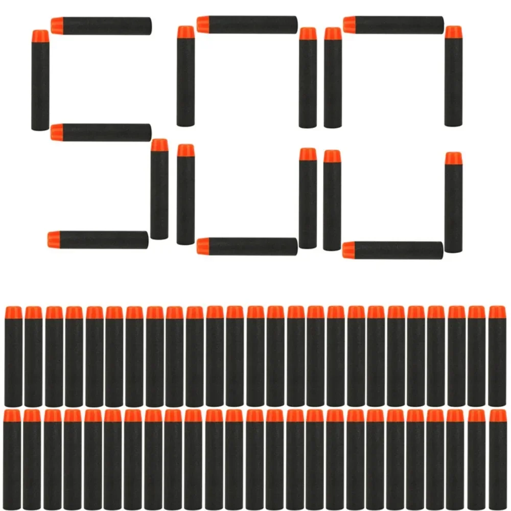 블랙 솔리드 라운드 헤드 총알 7.2cm N-스트라이크 엘리트 시리즈 블래스터용 폼 EVA 리필 다트 어린이 장난감 총 액세서리