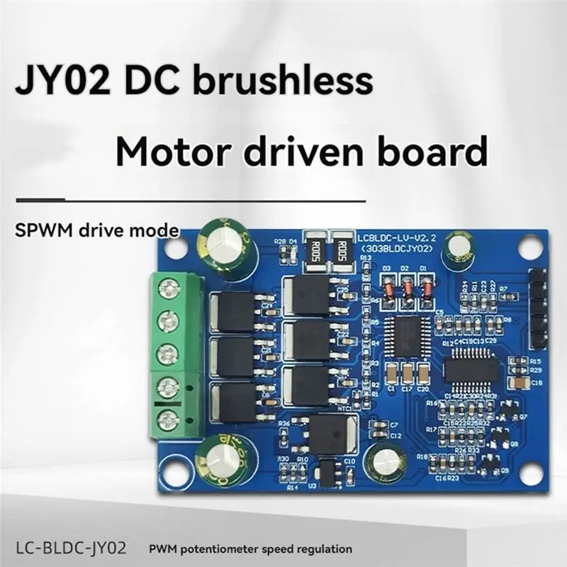 AA08-Motor Driver Board Module JY02 DC Brushless Hall Motor Driver Board SPWM Driving Mode 12-37V Input Module