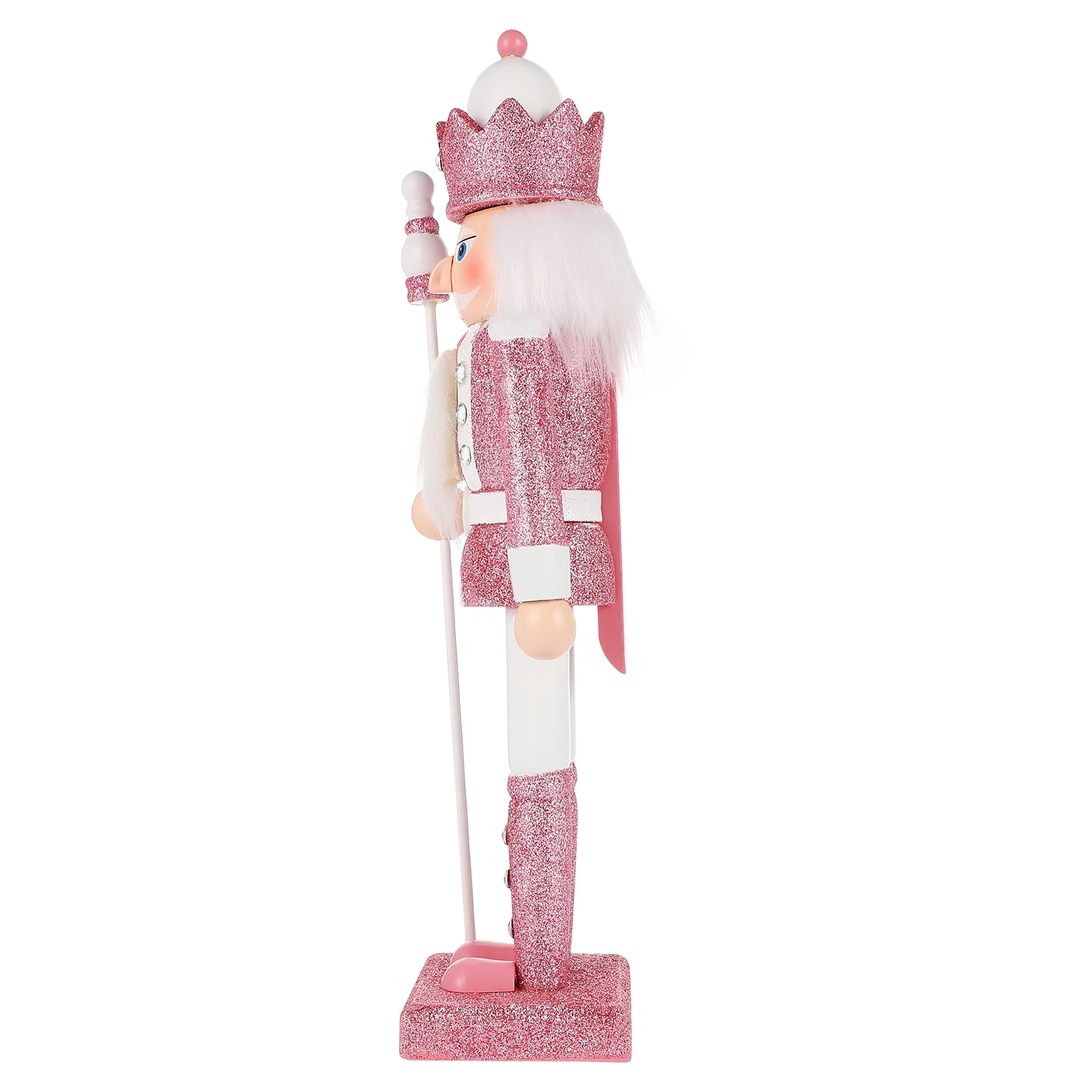

Pink Wooden Nutcracker Christmas Ornament Holiday Decoration Glitter Nutcracker Soldier Figure Festive Decor Holiday Nutcrackers