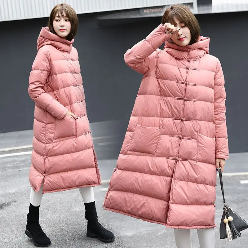 Autumn and Winter New Women\'s Oversized Down Jacket Loose Commuting Leisure Windproof Hoodie Large Size White Duck Down Coat