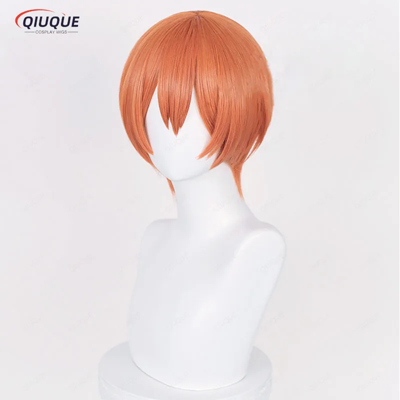 High Quality Anime LoveLive! Love Live Hoshizora Rin Cosplay Wig Short Orange Heat Resistant Synthetic Hair Wigs + Wig Cap