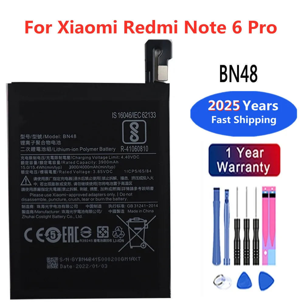 2024 год, 100% оригинальный аккумулятор для Xiaomi Redmi Note 5A Pro / 6 Pro / 7 Pro / 8 Pro 8T 7Pro Mi 5X A1 Y1 Lite S2, аккумулятор для телефона