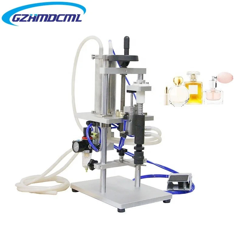 

Semi Automatic Pneumatic Small Perfume Filling Collar Pressing lid Crimping Line Machine