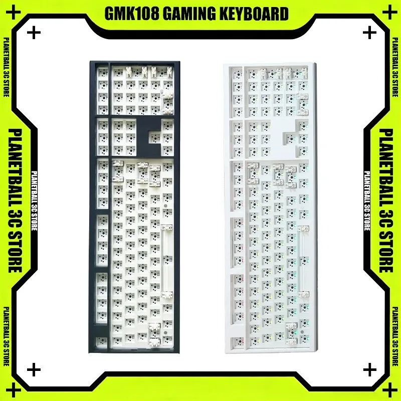 GMK108 Gaming Mechanical Keyboard Kit Tri-Mode Bluetooth 2.4G RGB Backlight Hot Swap Backlit Gasket Structure support VIA/QMK