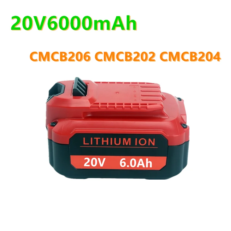 

20V 6000mAh Electric Drill Lithium Battery Batteries for Craftsman CMCB206 CMCB202 CMCB204 (Only for V20 Series)