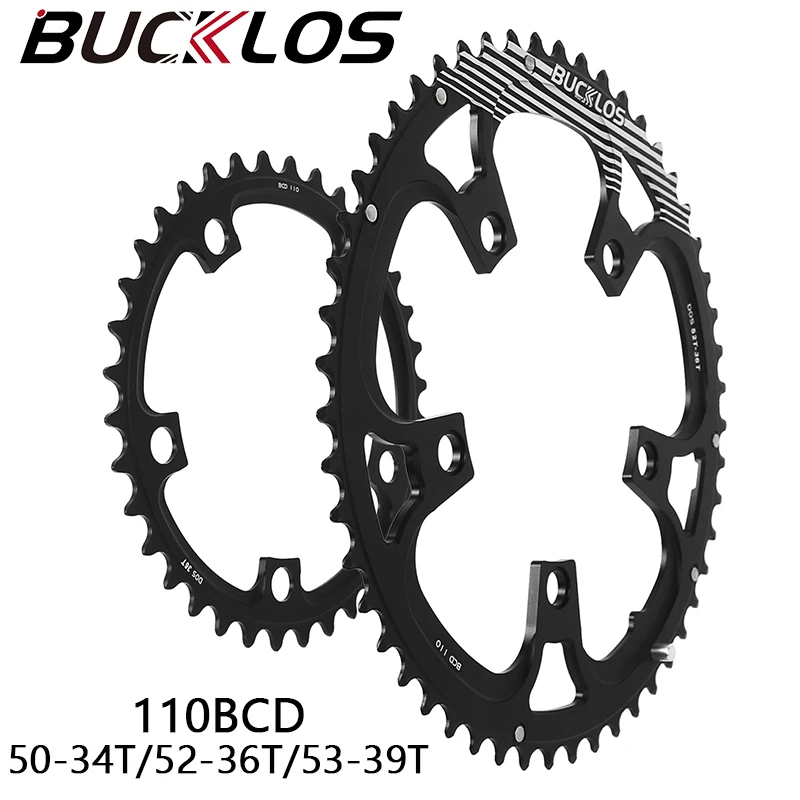 

BUCKLOS Bicycle 110 BCD Chainring 50-34T 52-36T 53-39T Road Bike Chainring Aluminum Alloy Double Speed Road Bicycle Chainwheel