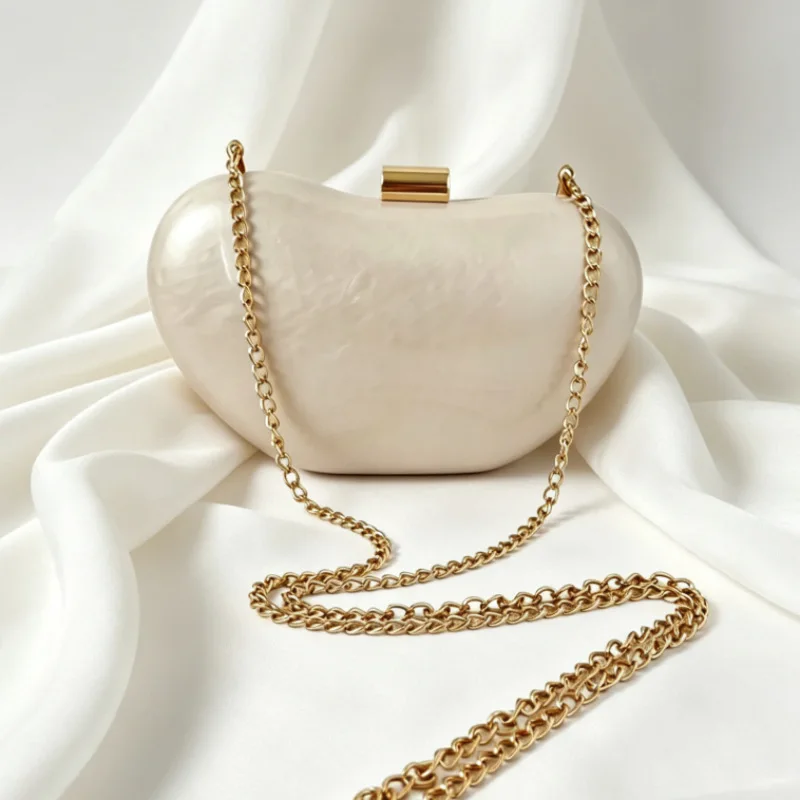 Acrylic glossy dinner clutch bag goose egg shoulder bag personalized messenger bag peas
