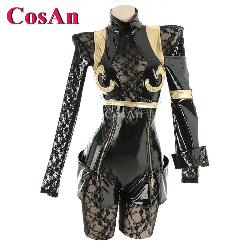 

CosAn Hot Anime Game Operator 6O Cosplay Costumes Black Patent Leather Bodysuit Uniforms Party Role Play Clothing New