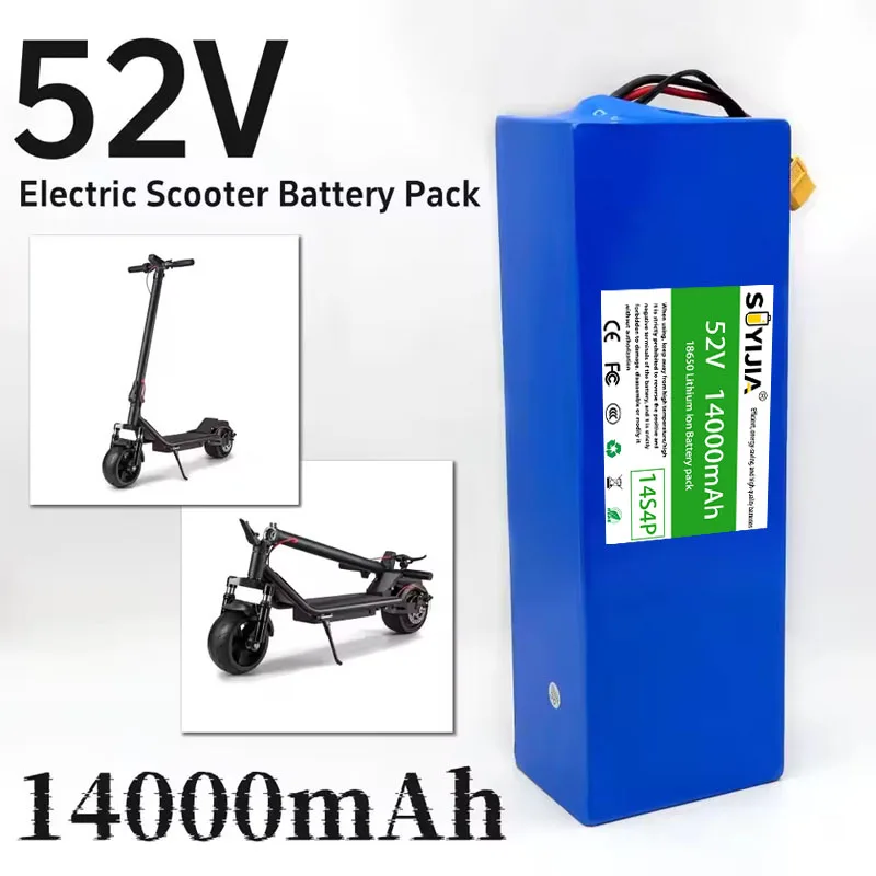 52V Lithium Battery Pack 14S4P 14Ah with BMS for Balance Car, Bike, Scooter, Tricycle 18650 Lithium Battery