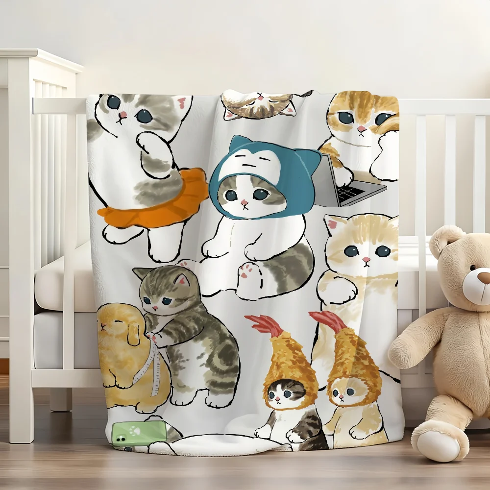 Cartoon Cute Cat M-MoFusand Blanket Soft and Skin Friendly For Couch Bed Napping Bedspread All Seasons Comforter