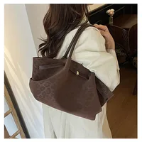 Sac fourre-tout en daim à imprimé léopard 2025 pour femmes, avec poche intérieure, sac à bandoulière, sac à main de grande capacité pour le travail et les voyages. 3