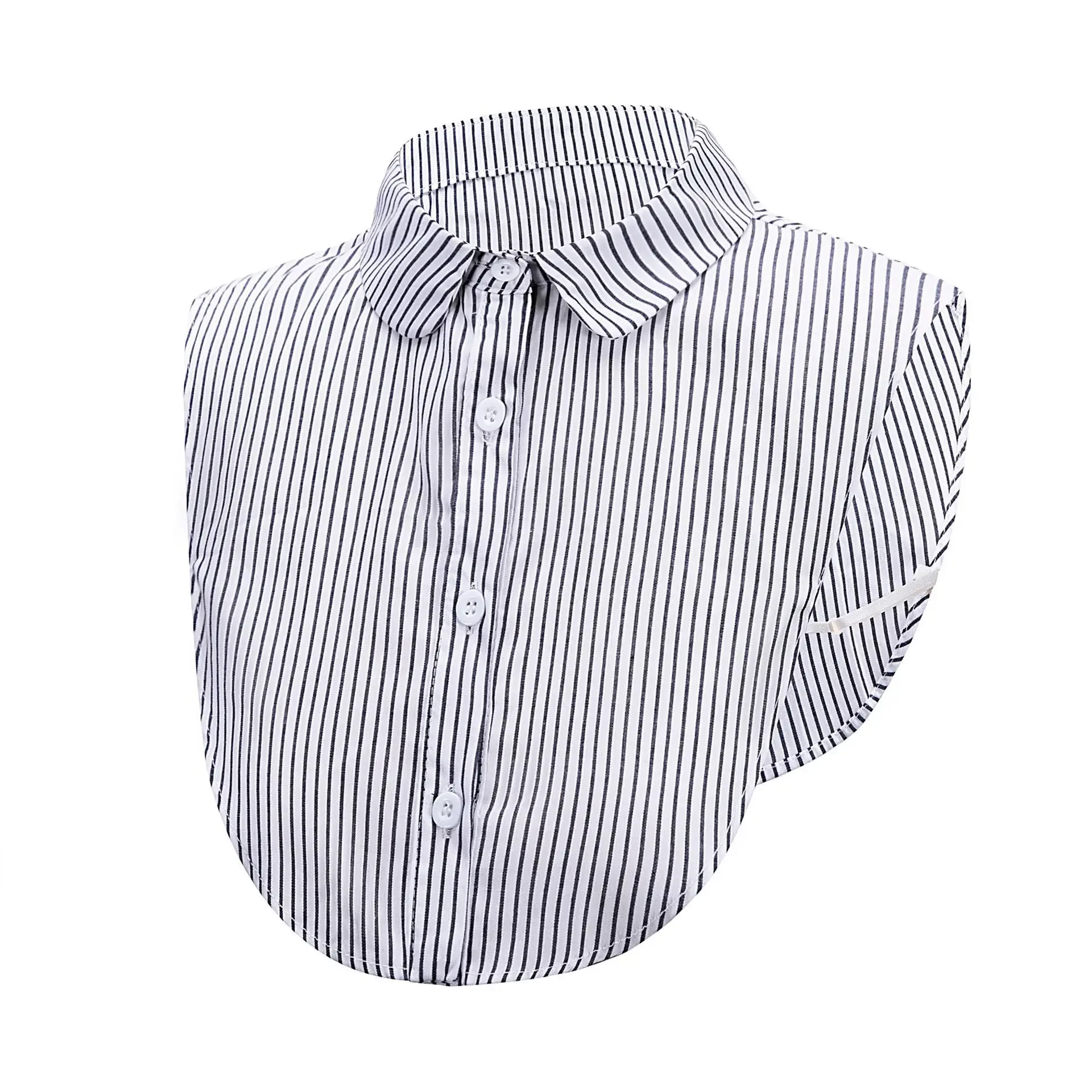 Linbaiway женский полосатый съемный лацкан искусственный воротник женский формальный на пуговицах накладной воротник съемная полурубашка блузка