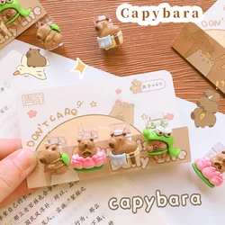 Cute Paper Clip Creative Lovely Capybara Scrapbook Journal Clip Student Stationery Acrylic Clip Office Binding Clip Photo Clip