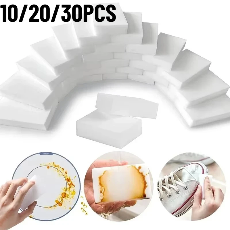 10/20/30PCS Weiß Küche Magie Schwamm Wischen Multifunktionale Hause Reinigung Geschirr Schwamm für Küche Bad Reinigung werkzeuge
