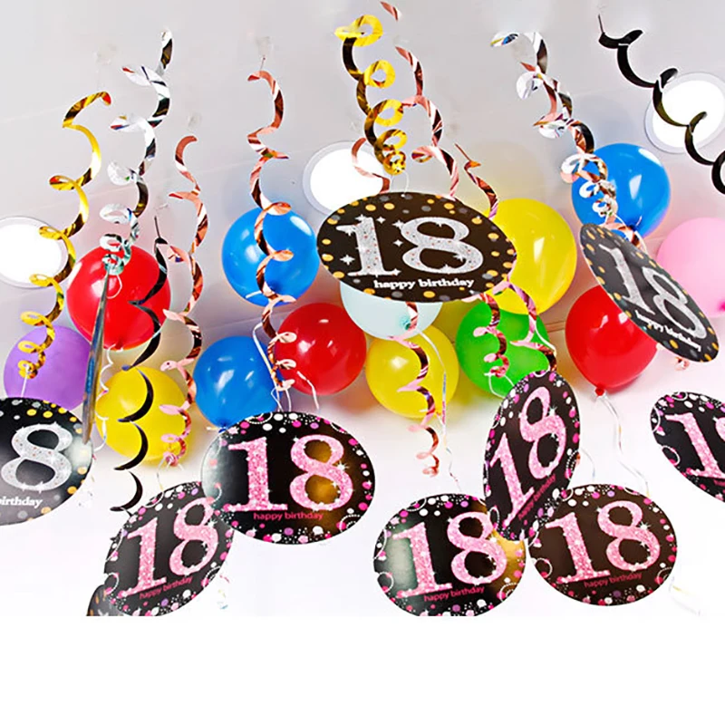 Bachelor Party 16 30 40 50 60 70 80 Years Old Happy Birthday Decoration Spiral Garland Party Decoration Arrangement Supplies