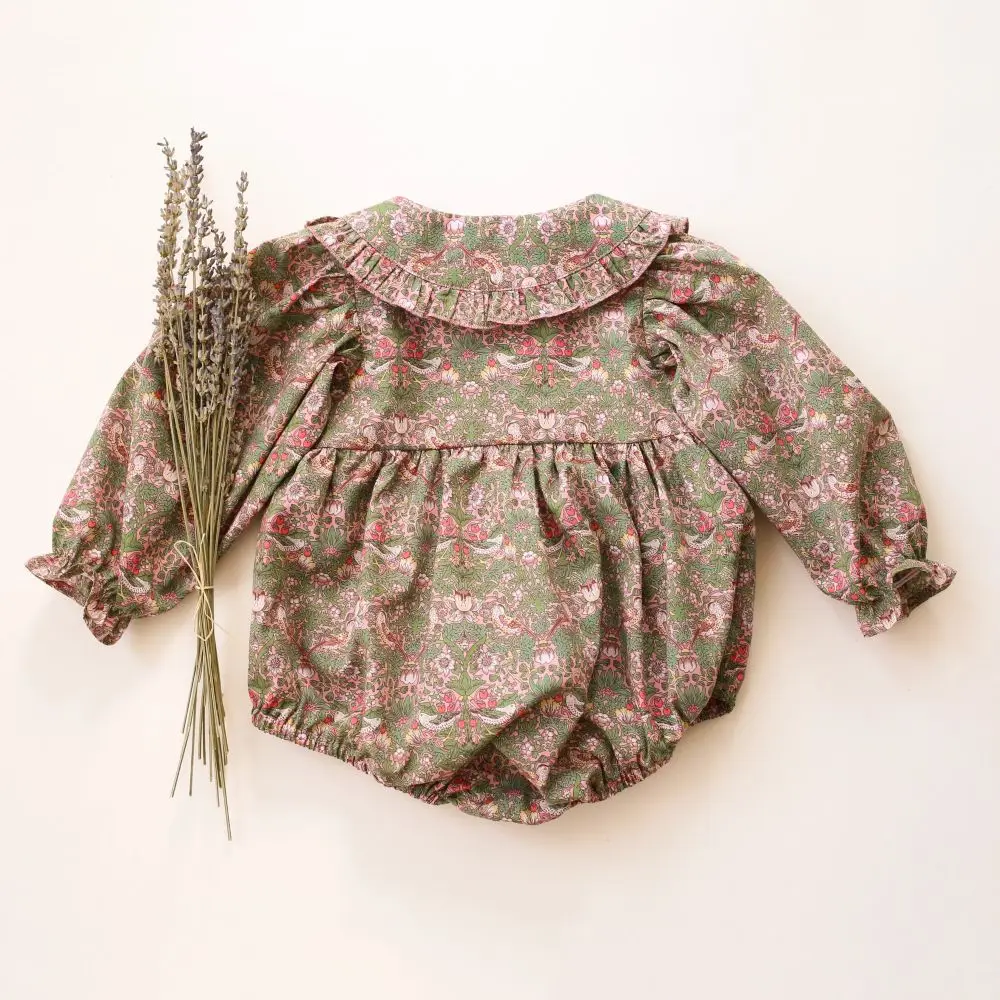 Floral Baby Girl Playsuit Spring Summer Long Sleeves Cotton Newborn One-piece Baby Girl Romper