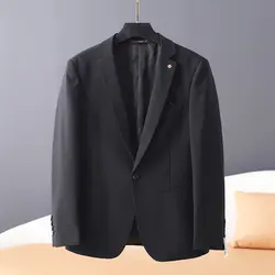 1-A72   Atmospheric black! High-end boutique wool blend! Foreign trade single men's spring new suit suit jacket