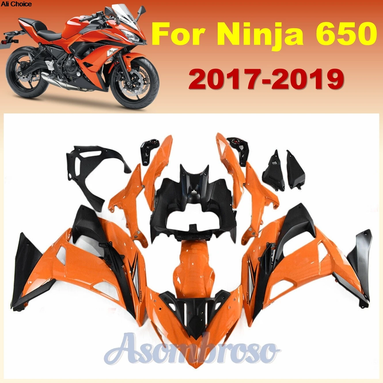 

Motorcycle Fairings Injection ABS Plastic Bodywork Set for NINJA 650 ER-6F ER650 2017 2018 2019 Orange Color