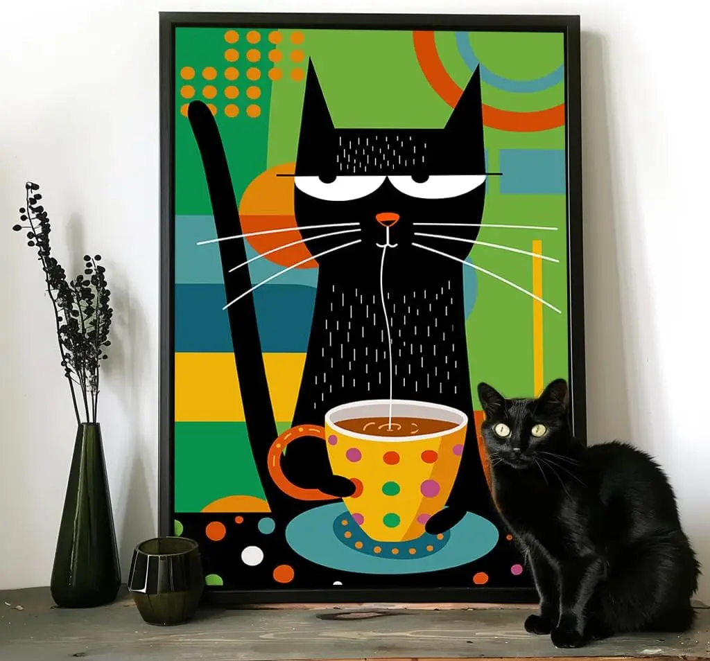 Arte moderna Cartoon Stravagante Gatto 1000/500/300 pezzi Puzzle Gioco di attività familiare impegnativo per sala giochi Camera da letto Soggiorno