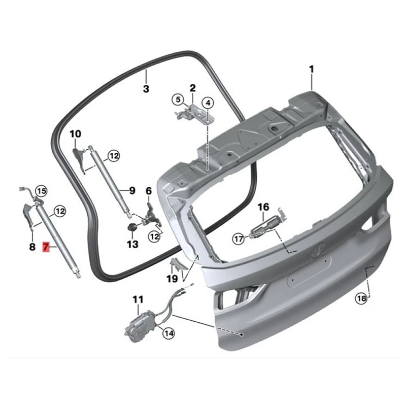 Car Rear Tailgate Power Opener Hatch Lift Support 51247350837 For BMW X1 F48 F49 2014-2018 Spindle Liftgate Shock Strut