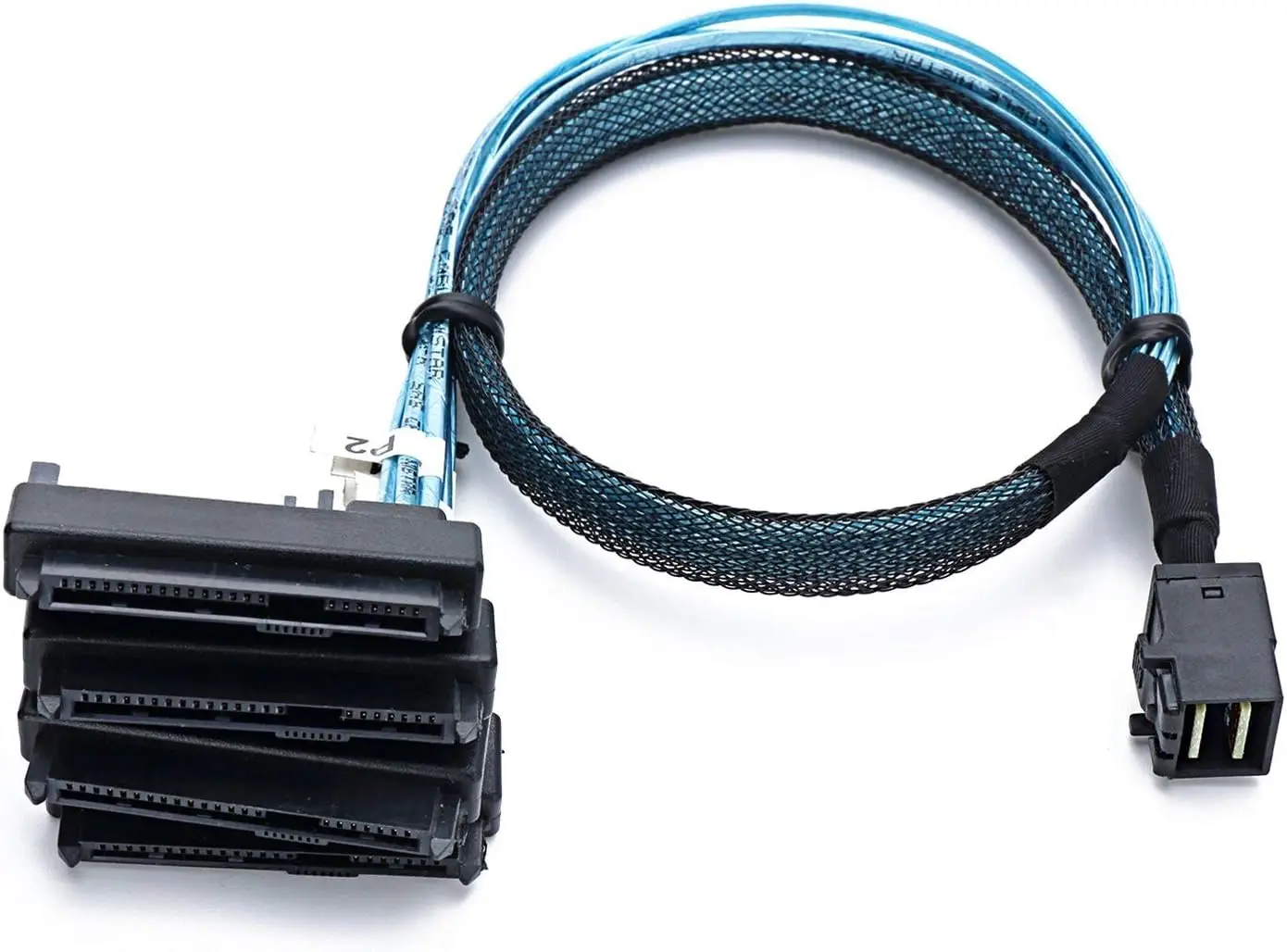 SFF-8643 Internal Mini SAS HD to (4) 29pin SFF-8482 connectors with SAS 15pin Power Port 12GB/S Cable (1M)
