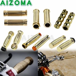 Universal 1inch Handlebar Grips Retro Brass Motorcycle Grip 25mm For Harley Chopper Bobber Cafe Racer Sporster XL Custom Cruiser