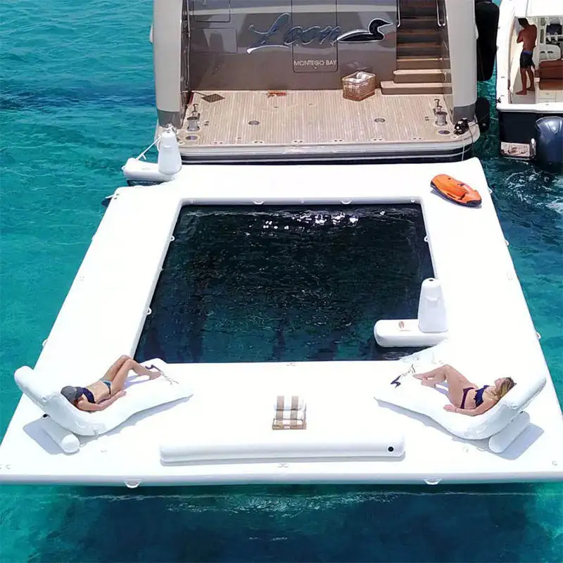 Inflatable buoy - durable, portable, floating for yachts and swimming pools - inflatable pool with net